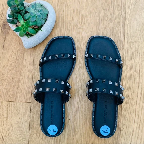 Sincerely Jules Women’s Studded Double Banded Sandal SZ 7.5 - Picture 3 of 5